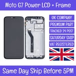 Motorola Moto G7 Power XT1955 Replacement LCD Screen Display Digitizer + Frame