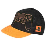 PlayStation PS4 Remote Snapback Cap, Kids, One Size, Black/Orange, Official Merchandise