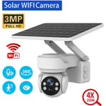 Merkmak - Camera Solaire Exterieure WiFi Sans Fil 3MP 4X Zoom Optique Detection de Mouvement Couleur Vision Nocturne Cameras ip ptz tuya Blanc