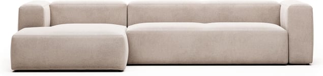 Blok, Chaiselong sofa, Venstrevendt, beige, H69x330x174 cm, stof