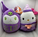 Hello Kitty Kuromi Squishmallow 8" Plush Soft Toy Halloween Costume Purple NEW