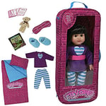 The New York Doll Collection Sleepover Bedding Travel Bag one piece set with 9 Accessories fits 18 inch/46cm - Doll Travel Case - Doll Play Set - Doll Travel Accessories