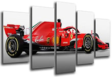 WTD Mantiburi Impression sur toile Motif n°27113 Formule 1 Auto, Ferrari F1 SF71-H, Ferrari F1 2018, Sebastian Vettel, Kimi Raikkonen, 165 x 62 cm