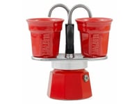 Bialetti Mini Express, Mokabryggare, 0,09 L, Röd, Gjuten Aluminium, 2 Koppar, 1 Styck