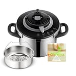 SEB Clipso+ CHEF 6L, Cocotte-minute, 4-6 personnes, Induction, 4programmes de cuisson, Cuisson rapide, Ouverture et fermeture du couvercle d'une seule main, P4550700