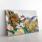 House Of Dr. Gachet By Paul Cezanne Classic Painting Canvas Wall Art Print Ready to Hang, Framed Picture for Living Room Bedroom Home Office Décor, 50x35 cm (20x14 Inch)