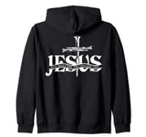 Jesus The Way Truth Life Bible Verse Christian (On Back) Zip Hoodie