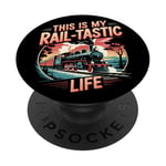 Rail-Tastic Life Locomotive de train PopSockets PopGrip Adhésif