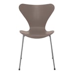 Fritz Hansen - Sjuan 3107 Deep Clay Färgad Ask/Silver Grey - Spisestoler - Arne Jacobsen - Beige,Grå - Metall/Tre