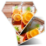 2 x Diamond Stickers 10 cm  - Iced Tea Lemonade Ice Drink Cafe  #16543