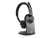 Urban Factory MOVEE Pro - Avec support de charge micro-casque - sur-oreille - Bluetooth - sans fil - USB-A via adaptateur Bluetooth - isolation acoustique - noir