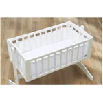 Breathable Baby Four Sided Mesh Crib Liner - White & White Trim