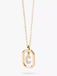 PDPAOLA Octagonal Cubic Zirconia Alphabet Initial Pendant Necklace