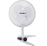 Senelux 6 inch Clip on Fan with 2 Speeds, Quiet Operation, Portable Air Cooling Fan, Small Electric Desk Fan, Ideal for Home and Office, White