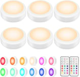 BLS AA-1062 LED Wireless Puck Lights with Remote Control and Timer, Push... 