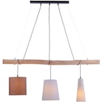 Etc-shop - Lampe suspendue design poutre en bois textile pendule multicolore spot salon plafonnier