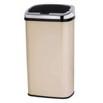 Wowcher Automatic Sensor Bin Hygienic Square Dustbin Rubbish Bin Battery Operated 40L Cream