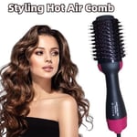 4 in 1 Hot Air Brush -muotoilukampa Yksivaiheinen lämmityskampa, hiusten suoristusharja suorille kiharaisille ammattilaishiustenkuivaajille 에어랩-Option Ruusunpunainen