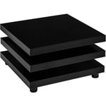 Table basse 360° plateaux pivotants, design Cube, différentes tailles et couleurs, 60 x 60 cm noir mat - Stilista