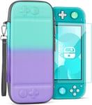 Étui De Transport Pour Nintendo Switch Lite, Vert Et Violet - Étui De Voyage Kawaii Mignon Et Portable, Sac De Transport De Protection Pour Filles Avec Protecteur D'écran, 10 Supports De