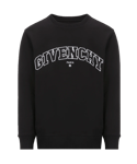 Givenchy Mens Embroidered Logo Crewneck Sweatshirt in Black Cotton - Size Small