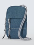 John Lewis ANYDAY Quilted Slim Phone Bag, Blue Denim