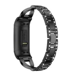 Crystal Armband Fitbit Charge 3/4 Svart