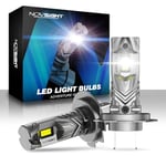 NOVSIGHT Ampoule H7 LED Voiture - 16000LM 6500K Blanche Puissante 60W 500% Luminosité 1:1 Taille Design Lampes de Phares Remplacement pour Kit de Conversion Halogène Auto Moto