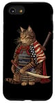 iPhone SE (2020) / 7 / 8 Cat Samurai American Flag Samurai Cat Art Patriotic Cat Case