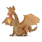 PAPO- Dragon Or avec Flamme Le Monde ENCHANTE Figurine, Cartoon, 39095