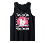 Floral Squirrel Vintage Just A Girl Who Loves Squirrels Tank Top