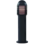 Outdoor Posts - Borne d'extérieur à 1 ampoule noire avec diffuseur blanc IP44, E27 - Searchlight