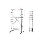 Echafaudage domestique: Hauteur de travail max 3.78m + Echelle télescopique longueur 2.90m - 203702-BFE290