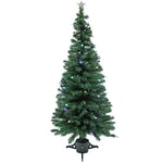 WeRChristmas Pre-Lit Fibre Optic Christmas Tree, Green LED Cone and Star Topper, 6 ft/ 1.8 m - Multi-Colour