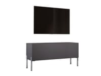 Meuble TV  Anthracite Avec Pieds En Chrome, D: L: 100 Cm, H : 52 Cm, P : 32 Cm