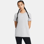 Haut à manches courtes Under Armour Rival Core pour femme Mod Gris Light Heather / Blanc M