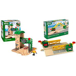BRIO World World Train Signal Station for Kids Age 3 Years Up & Magnetic Action Train Crossing for Kids Age 3 Years Up - Compatible with all Railway Sets & Accessories
