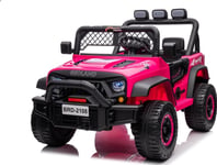 Triton Geoland Power Offroad-Bil För 2 Barn Rosa + Fjärrkontroll + Motorer 2X200w + Bagageutrymme + Mp3-Radio + Led