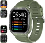 Montre Connectée Homme,Montre Militaire Homme Avec Appels Bluetooth,Montre Connecter Etanche Ip68 Moniteur De Fréquence Cardiaque Sommeil Spo2 Calories,Montre Podometre Pour Android Ios