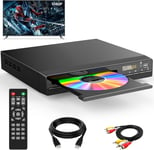 Lecteur DVD HDMI|Supporte 1080P,USB,CD |Lecteur DVD sans Région pour Téléviseur |avec Câble HDMI,Câble RCA et Télécommande(Q486)