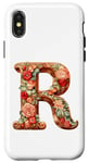 Coque pour iPhone X/XS Monogrammed Christmas Floral Initial R Gingerbread Letter R