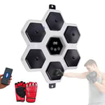 MAGIC SELECT Machine de Boxe Musicale, Équipement D'entraînement de Boxe Mural en PU avec Gants de Boxe, Tapis de Boxe LED, Bluetooth, Lumières au Rythme de la Musique. (2 modos, 45x45x5 cm)