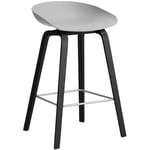 HAY-AAS 32 2.0 Barstol 65 cm, Sortlakeret Eg / Concrete Grey