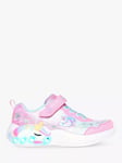 Skechers Kids' S-Lights Unicorn Dreams Wishful Magic Light Up Trainers, Pink