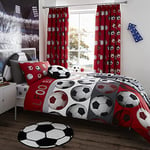 Catherine Lansfield Football Hometextiles, Bedlinen, Set de Duvet, Coton, Rouge, 135 x 200 + 80 x 80 cm