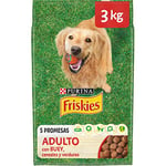 Friskies Purina Alimentation pour Chien Adulte avec Bœuf, Céréales et Légumes, 4 Sacs de 3 kg