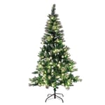 The Christmas Workshop 70809 6ft Pre-Lit Snow Tipped Christmas Tree | Artificial Indoor Decoration | 560 Hanging Spaces & 180 LEDs | 8 Separate Light Functions | Includes Folding Metal Stand, Green