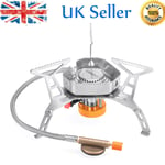 Portable Outdoor Stove Compact Camping Hiking Fishing Gas Heater Cooker UK R5X6