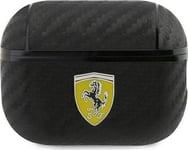 Ferrari FESAP2CABK Coque AirPods Pro 2 czarny/black On Track PU Carbon, ?tui pour ?couteurs + casque