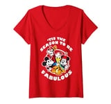 Disney Mickey And Friends Noël Group 'Tis The Season T-Shirt avec Col en V